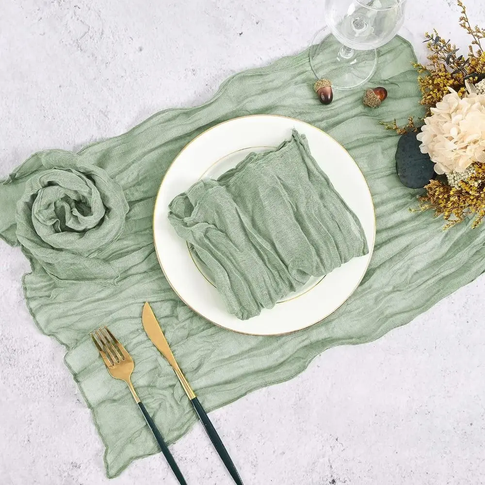Party Supply Table Decoration Gauze Napkin Reusable Thin Cotton Napkin Soft Solid Color Placemats Banquet