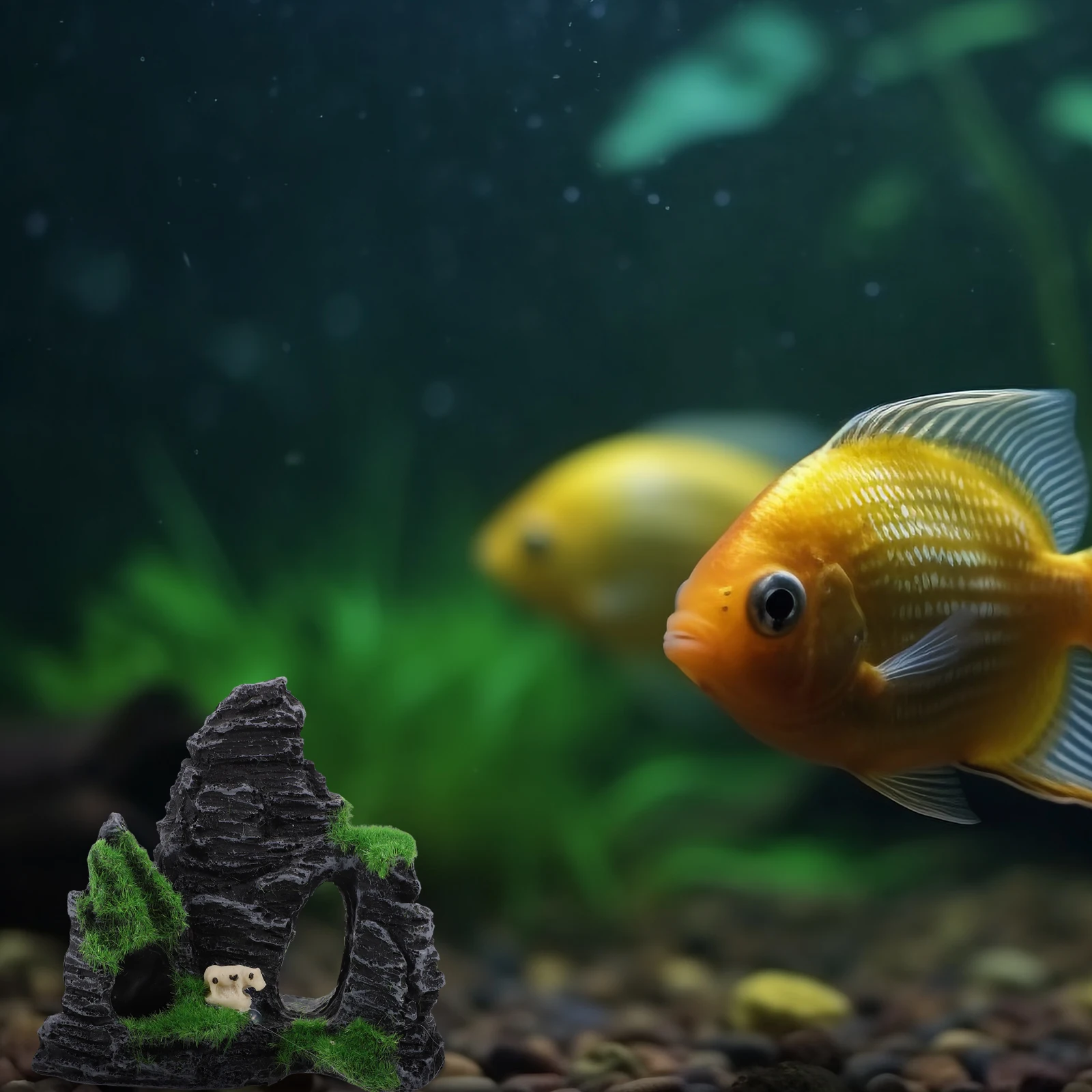

Artificial Aquarium Decorations Fish Tank Ornament Resin Rockery Landscape Mossy Mountain Pet SuppliesAquarium Decor