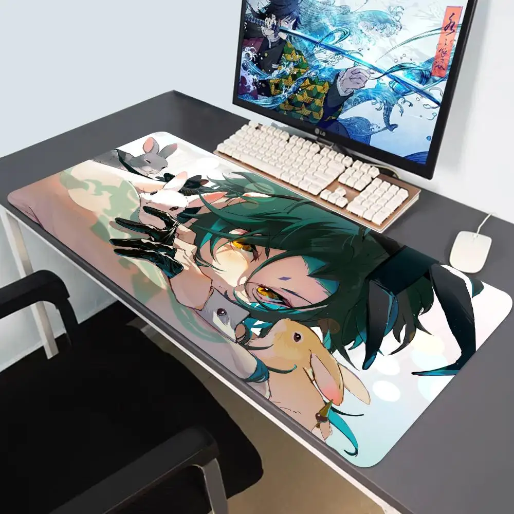 HD Anime Genshin Impact Xiao Desk Mat PC Gaming Accessories Mouse Pad Laptop Gamer Cabinet Keyboard Pad Mousepad Kawaii Carpet