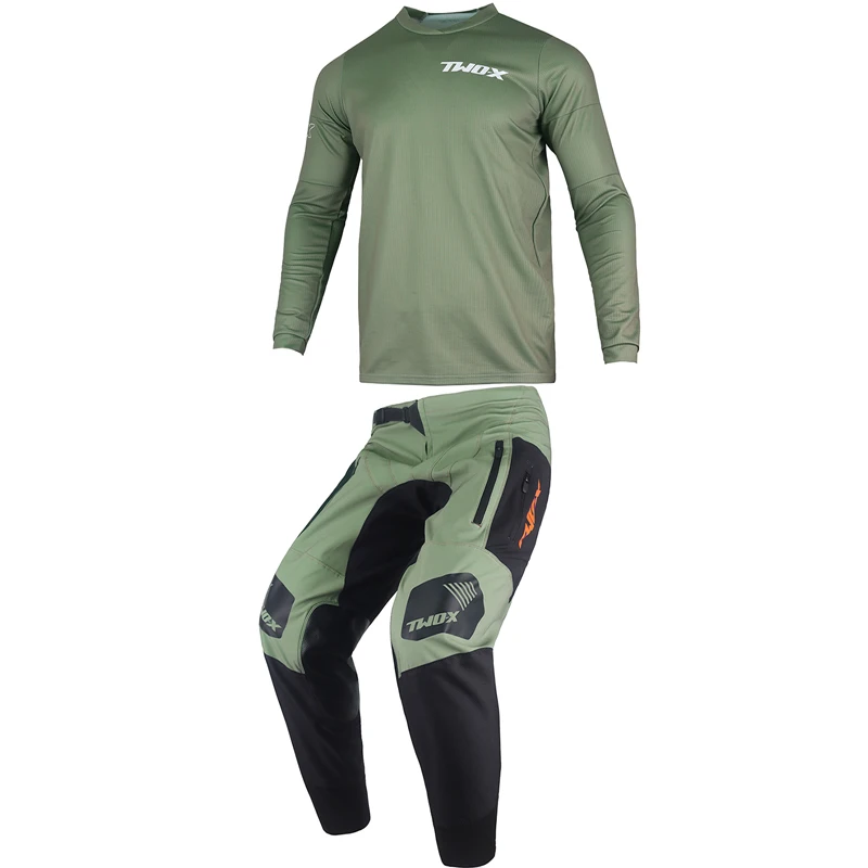 

Motocross Jersey Pant Motorbike MX ATV Dirt Bike DH UTV MTB ATV Gear Set Motorcycle Downhill Combo Zip Pocket Protective Suit