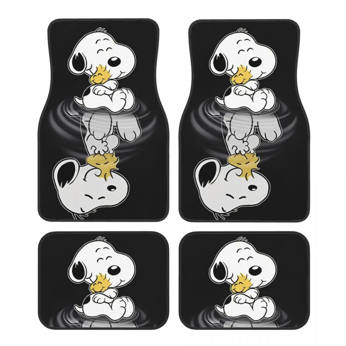 

Коврики для автомобилей с милыми собаками Snoopys Woodstock, всепогодные противоскользящие коврики, полный комплект автомобильных аксессуаров