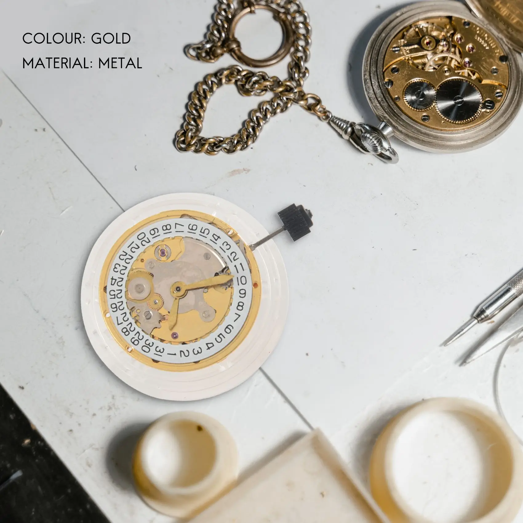 ETa 2824 استبدال الحركة الميكانيكية التلقائية تاريخ الحركة عرض أداة إصلاح الساعة الذهب الساخن