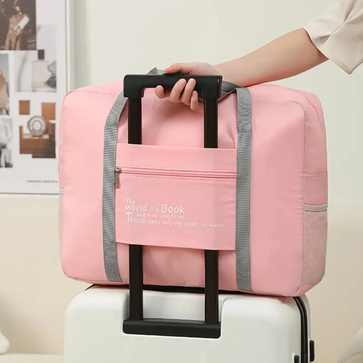 Foldable Travel Storage Bag, Portable Clothes Storage Bag Large Capacity Luggage Packing Bag