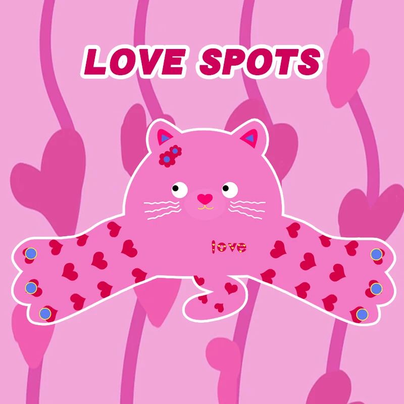 Cute Cartoon Love Heart Spot Pink Cat Waist Cushion Toy Anime Stuffed Animals Kittey Plushies Throw Pillow for Kawaii Room Decor