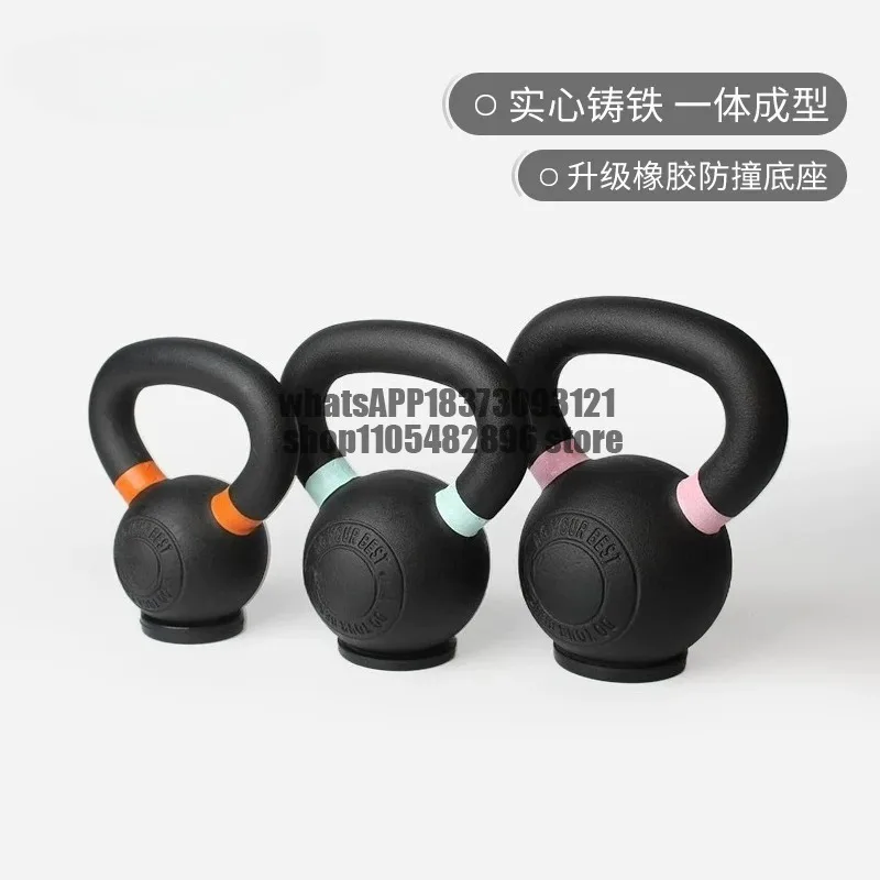 One-mile classic laminated sand pure cast iron hard fitness squat with lifted hips, solid lifting kettlebell for men and women