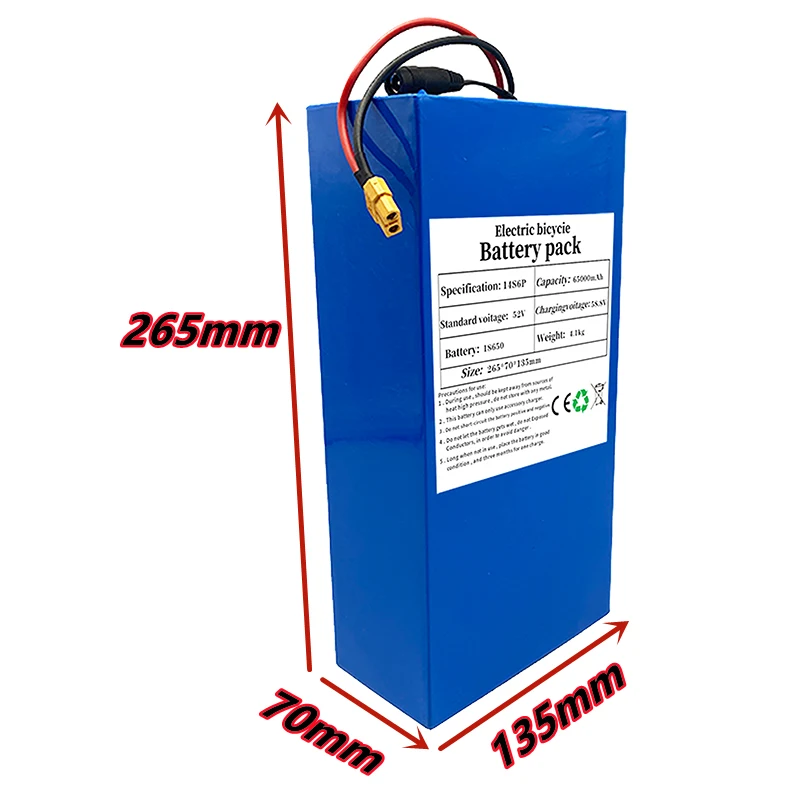 18650 Lithium Battery Pack 52V 65Ah Electric Vehicle, Electric Bicycle, Moped, Sightseeing Car...