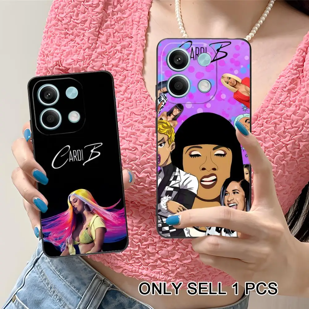 

Cardi B Matte TPU Mobile Phone Case for Xiaomi Redmi 15 14 13 12 A5 3 2 1 C Plus 4G 5G Colorful Printing Cover