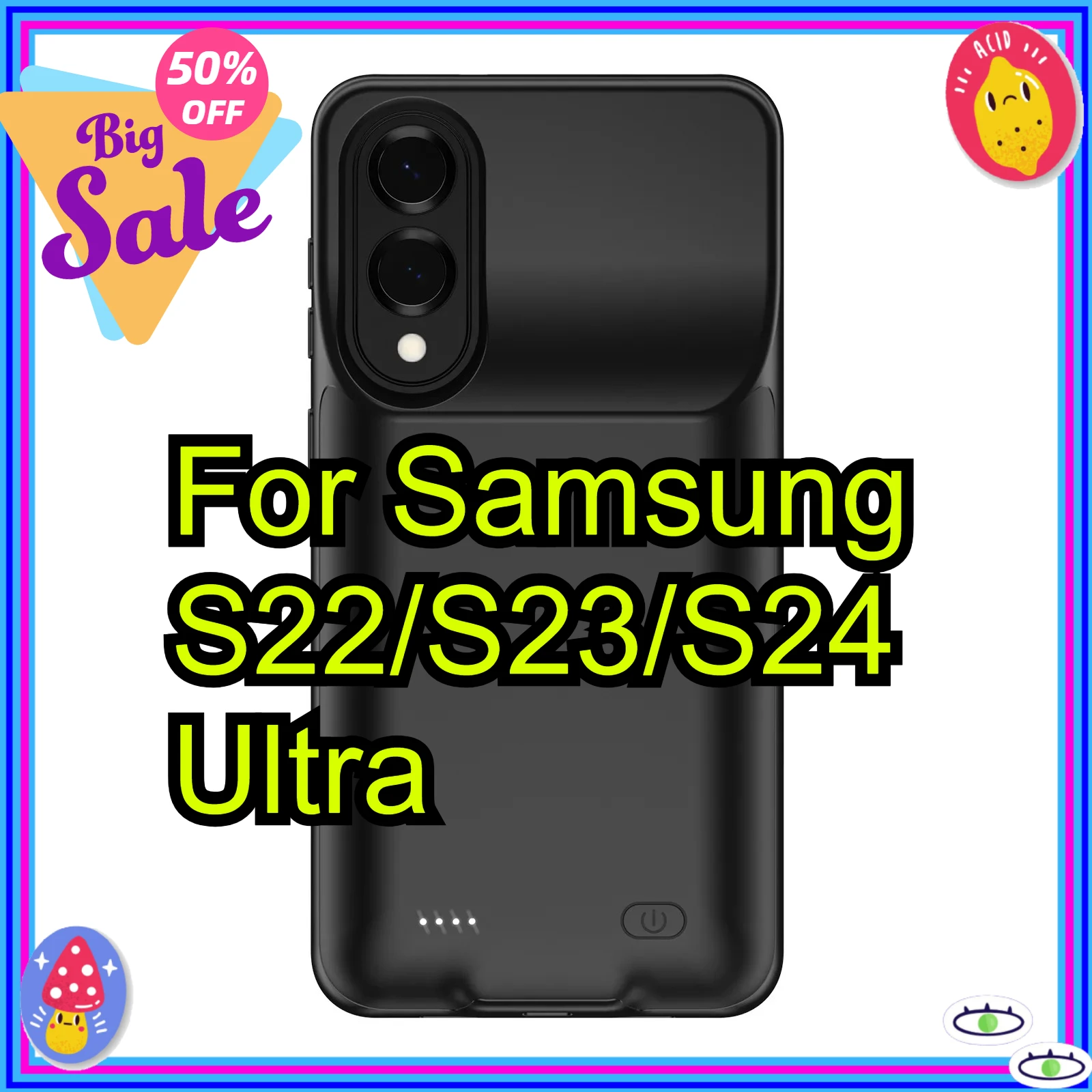 

High-Performance Charging Case PowerBank Slim 6000mAh Battery Charger Power Case for Samsung S22/S23/S24 Ultra