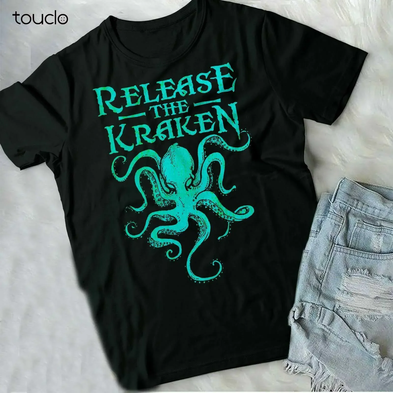 Release The Kraken T-Shirt Funny Kraken Lover Xmas Gift Shirt Size Custom Aldult Teen Unisex Digital Printing Fashion Funny