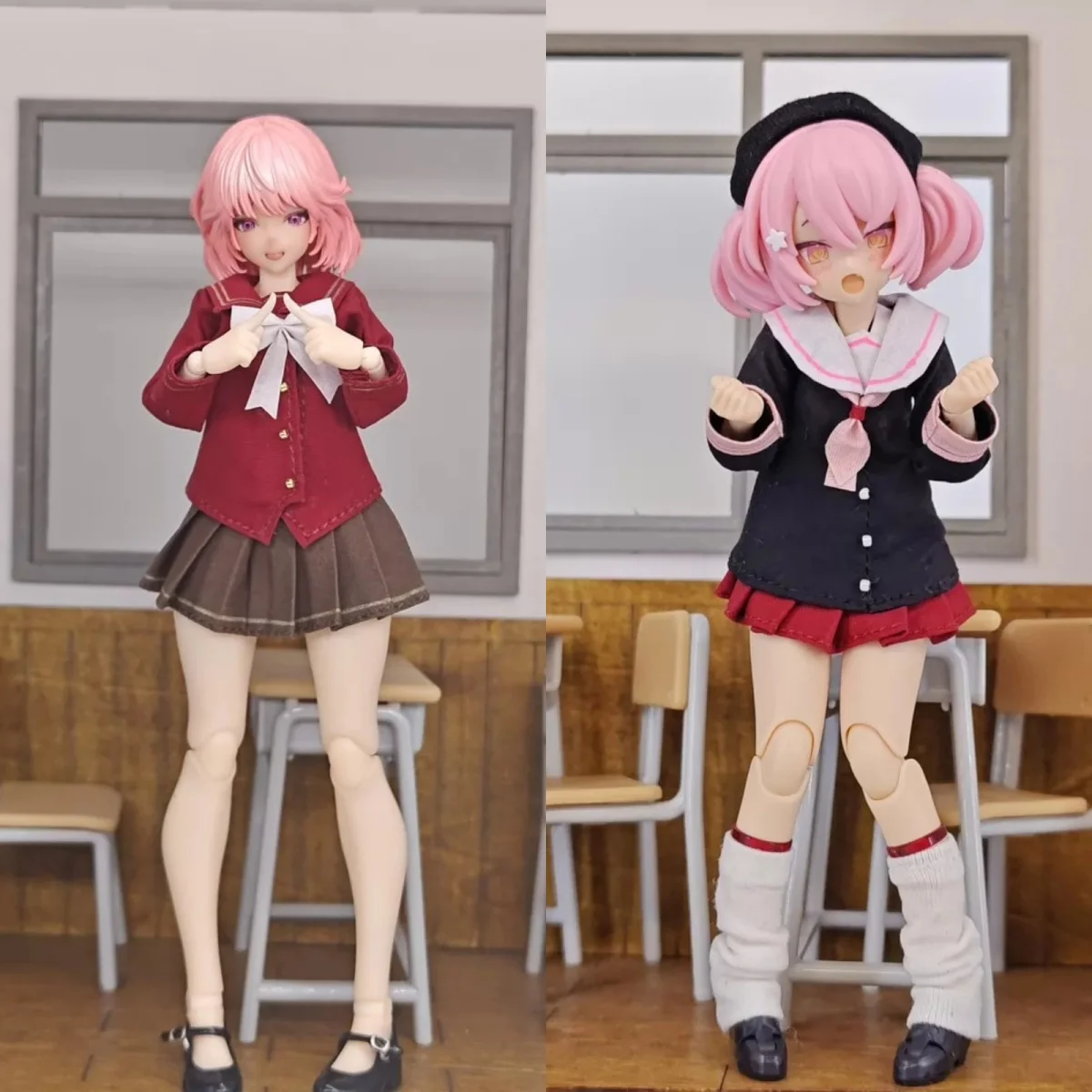 

【No Figure】1/12 Scale Female Soldier Clothing Accessories Preppy Style Sailor Suit Fit 6''Action Figure Model Toys For Figma SHF