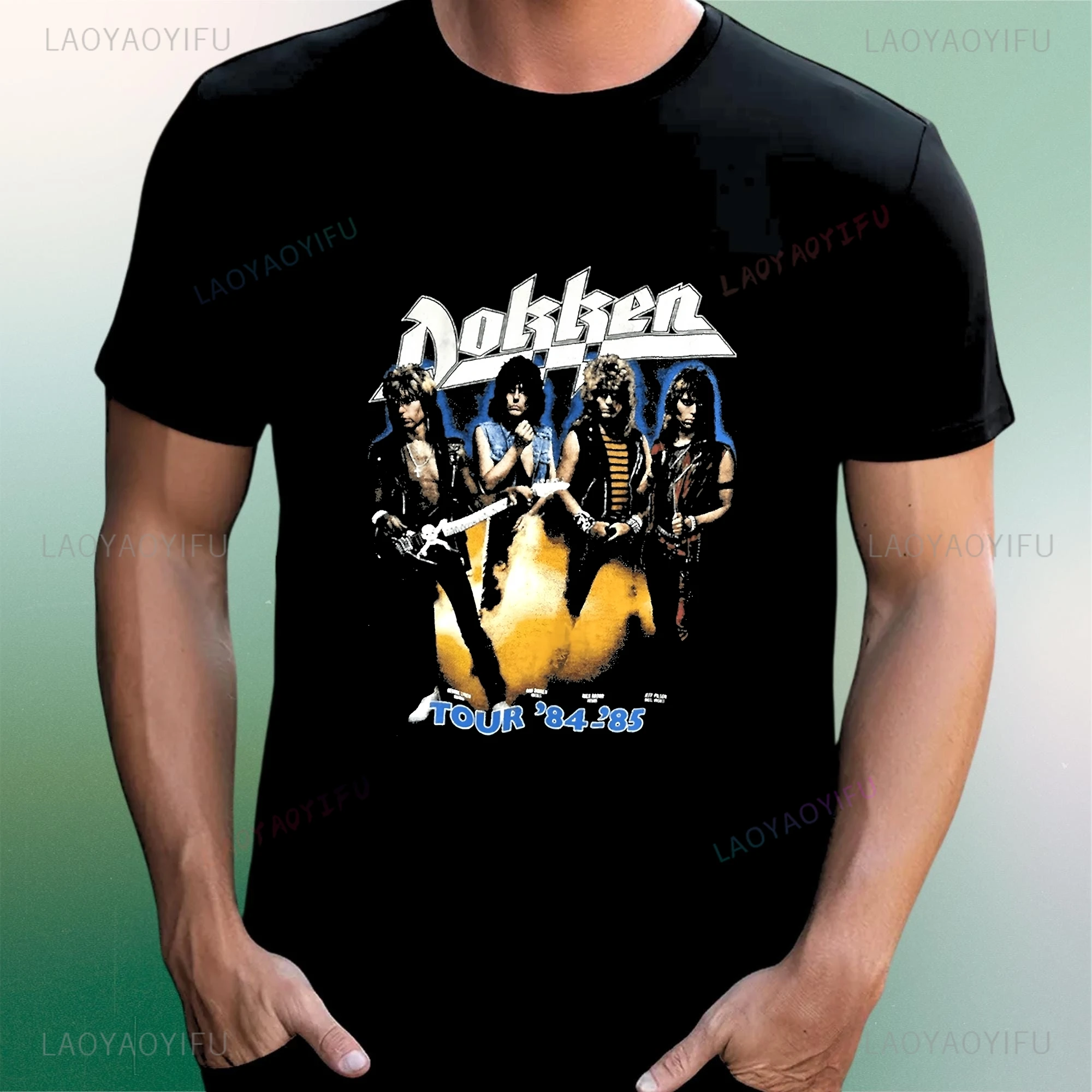 Top unisex estilo Dokken - Camisa de manga corta de moda de verano adecuada tanto para hombres como para mujeres - Talla grande - Camiseta gráfica