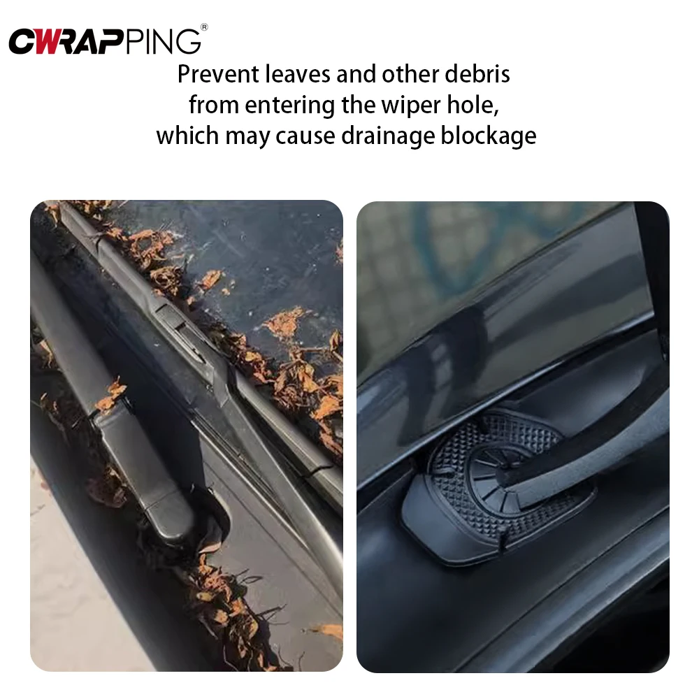 Car Wiper Arm Bottom Hole Protective 2pcs Dustproof Sleeve Leaves Debris Prevention Cover for Car Windshield Wipers Accessories