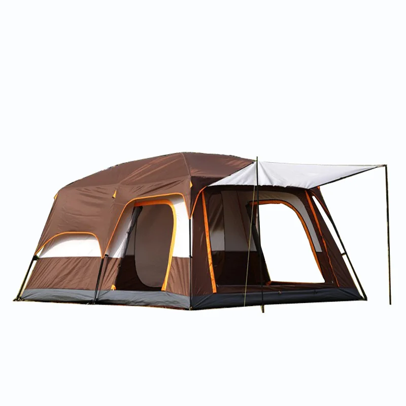 Heavy Family Camping Tent Double Layers Waterproof 3-6 Person 330x205x185cm Bedroom Living Room Tent Family Party