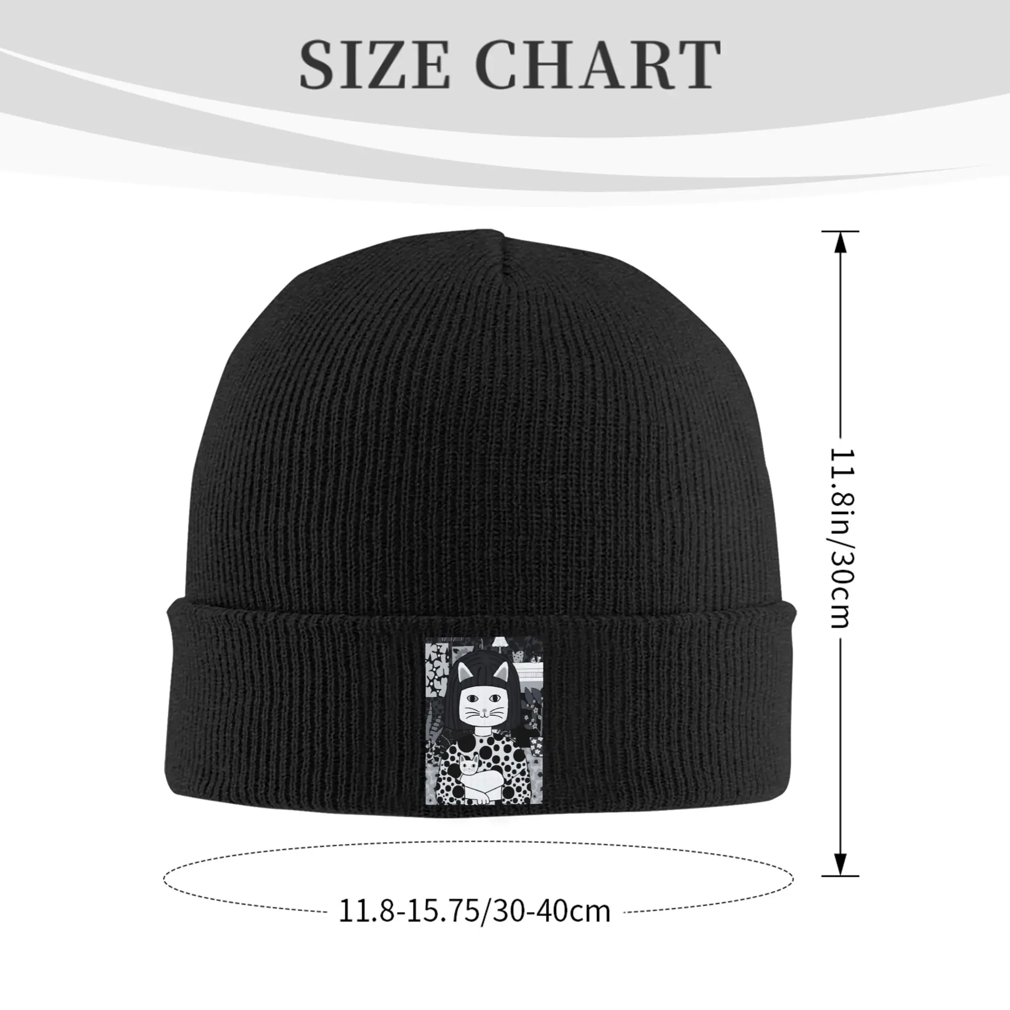 Yayoi Kusama Flower Cat Knitted Hat Women's Men's Beanie Autumn Winter Hat Acrylic  Hip Hop Melon Cap