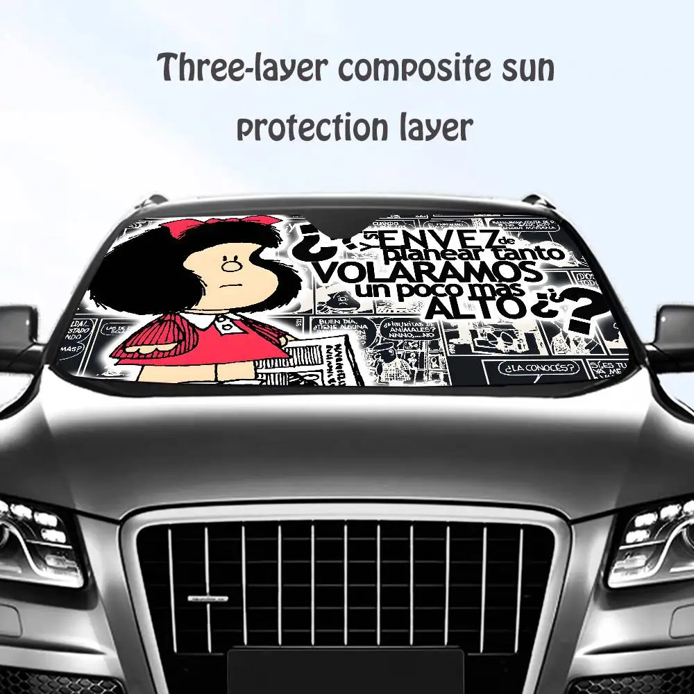 

M-Mafalda Cartoon Car SunShade Windshield Sun Shade Personalized Picture Block UV Rays Visor Protector