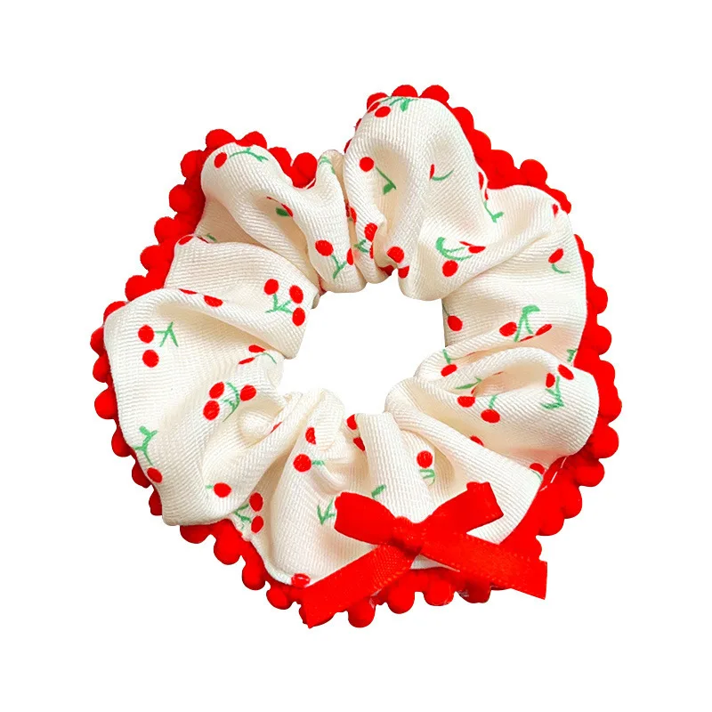 Mignon chouchou en dentelle à motif nœud pour enfants et filles, bandeau doux, élastique à cheveux, accessoires capillaires adorables