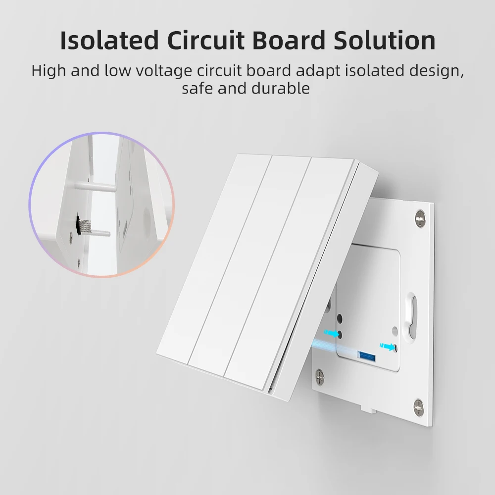 Imagem -02 - Miucda Tuya Wifi Interruptor Inteligente Nova Série Lâmina Gang Interruptor de Parede com Luz Ambiente Suporte Alexa Google Casa Alice