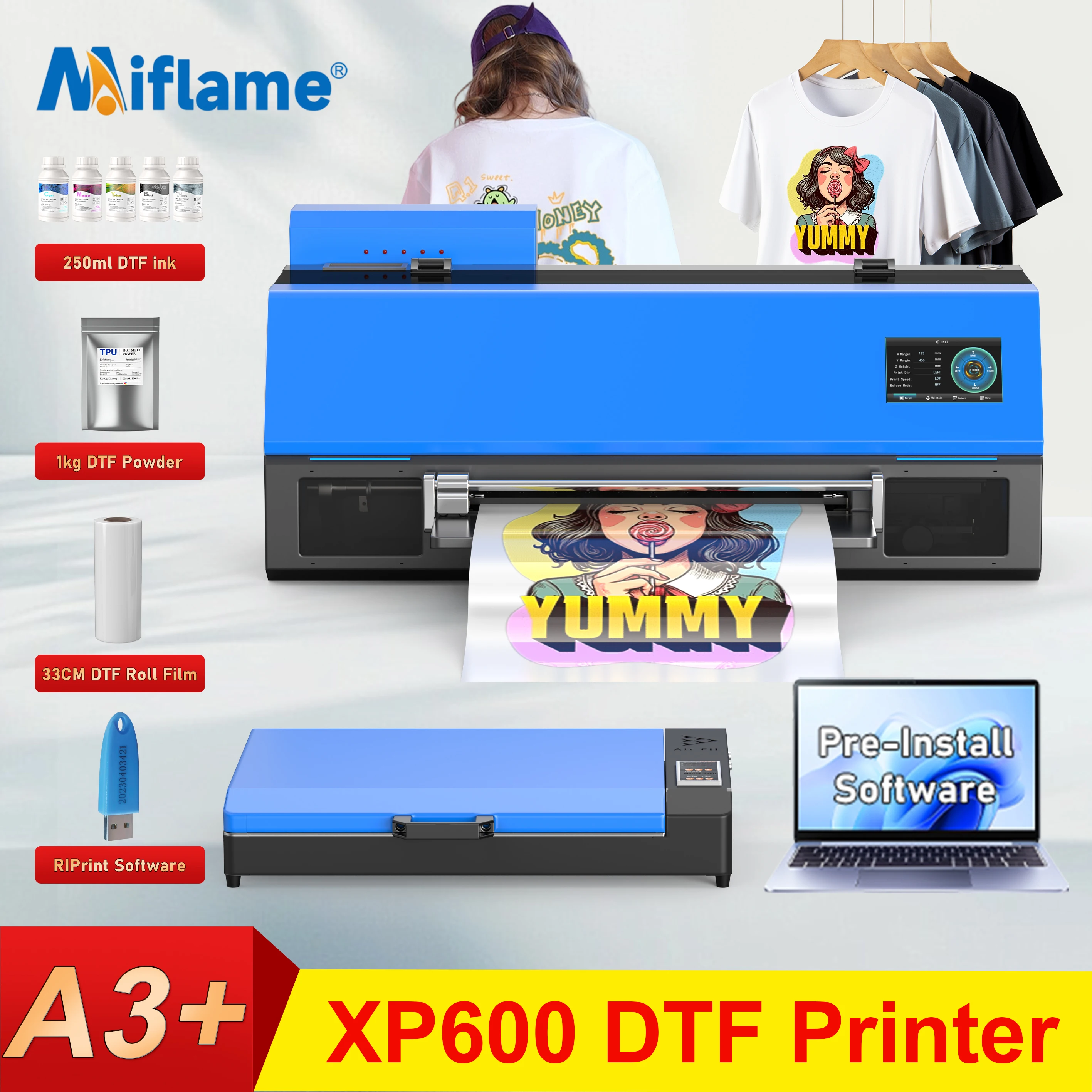 

A3 DTF Printer For Epson XP600 Directly to Film DTF Transfer Printer Impresora a3 dtf For all Fabric T shirt Printing Machine