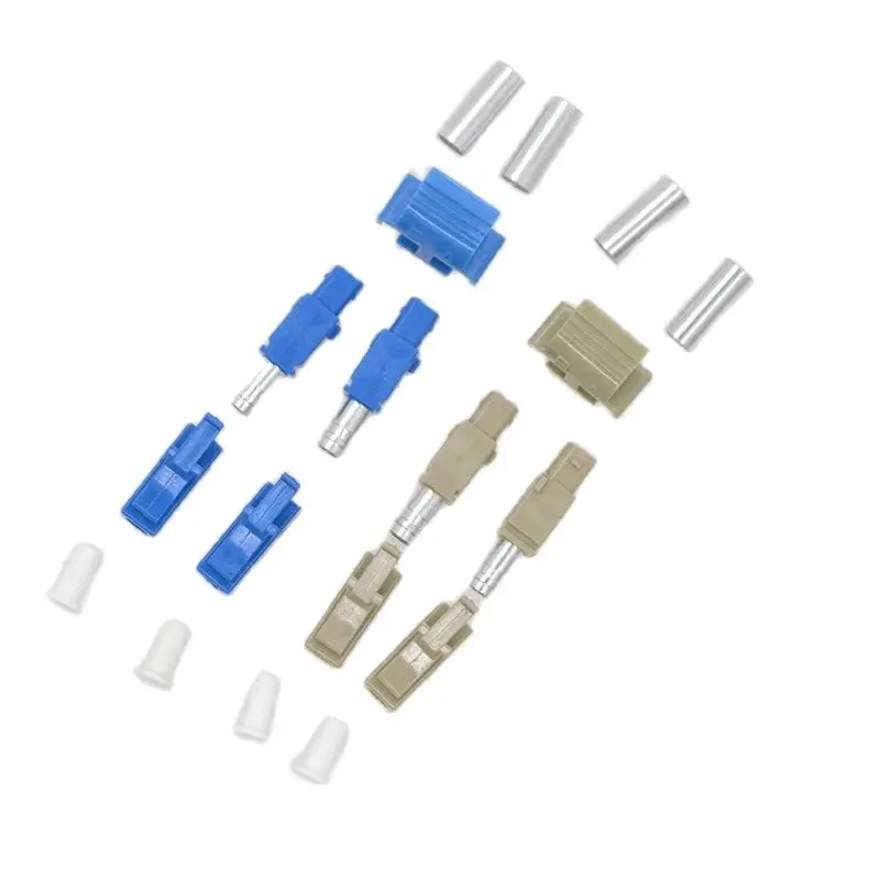 500PCS FTTH LC 2.0/3.0 Duplex Fiber Optic Connector Jumper Loose Fiber Optic Connector Adapter without Tail Handle Connector