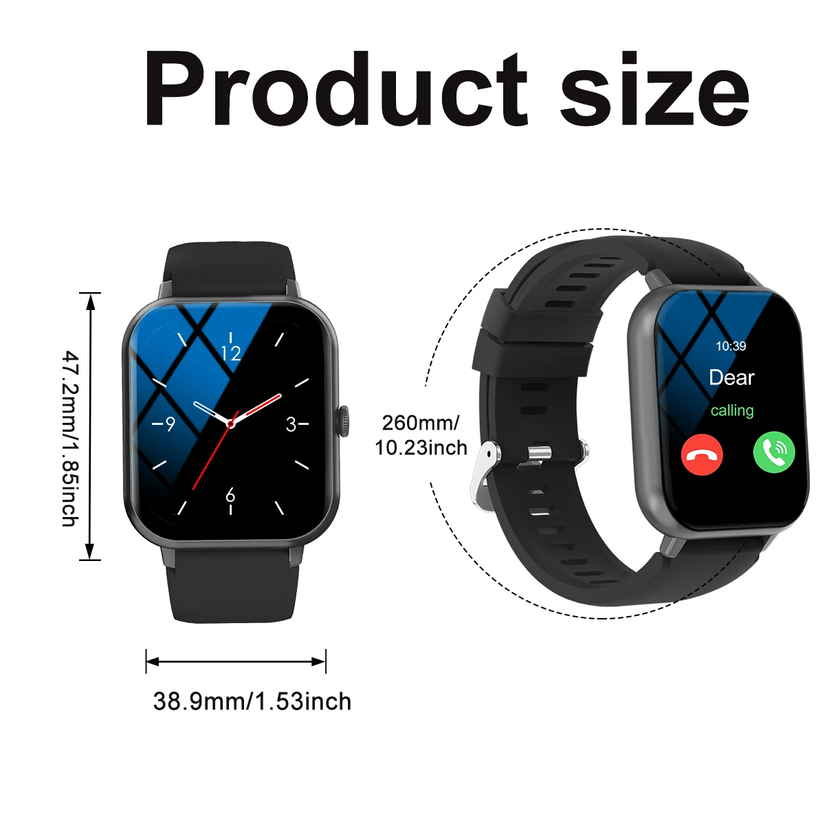 The fashionable smart watch has a full touch screen, can answer and make calls, and has message reminders and other functions. I