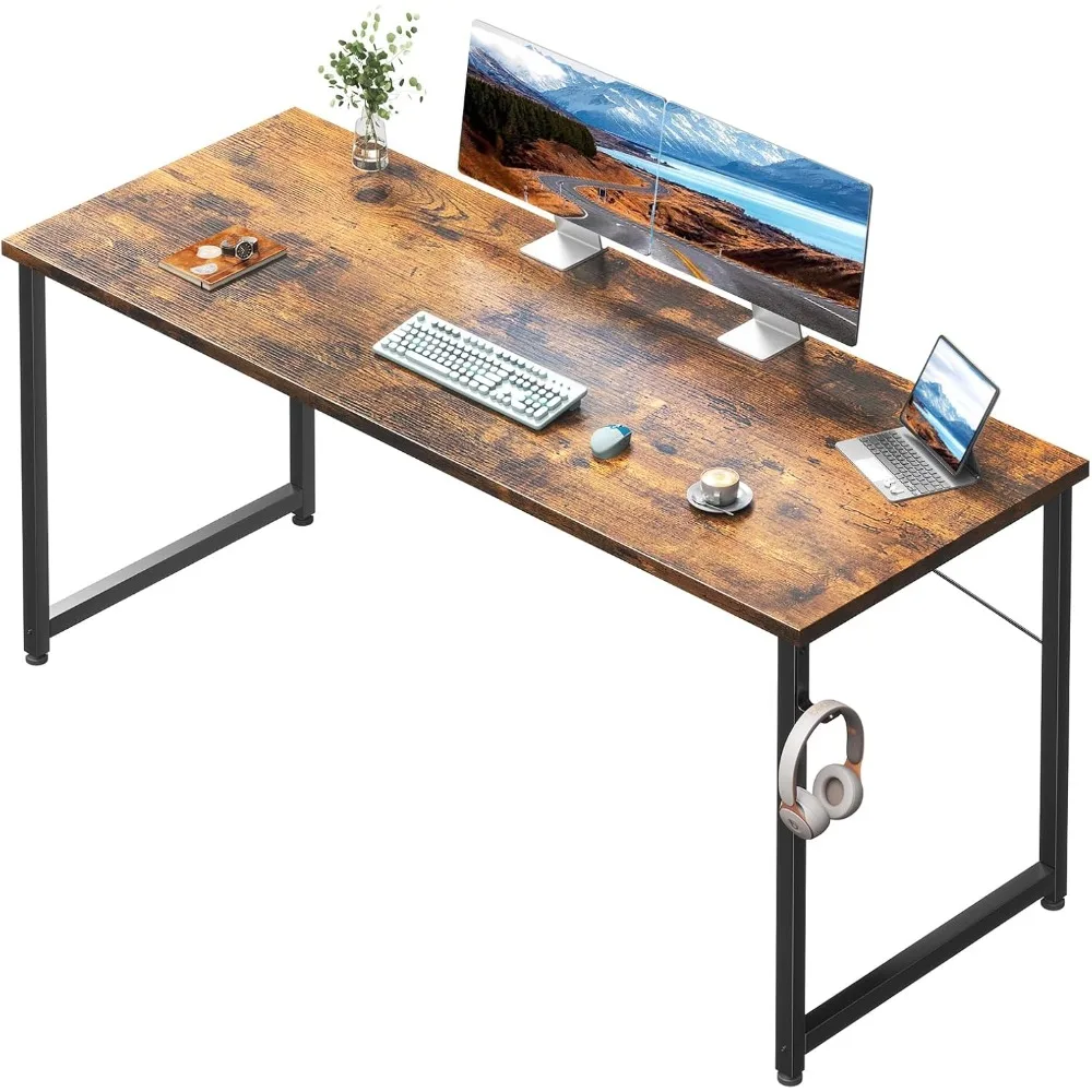 

55 Inch Computer Desk, Modern Desk for Home Office, Study Student Writing Desk, Vintage
