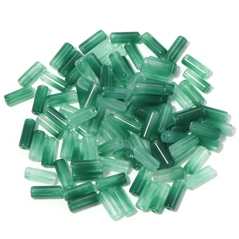 100 Stück 5 x 13 mm Acryl-Röhrenperlen aus imitiertem Jadestein, bunte lose Perlen für die Schmuckherstellung, DIY-Halskette, Armband, Zubehör – Detail 16