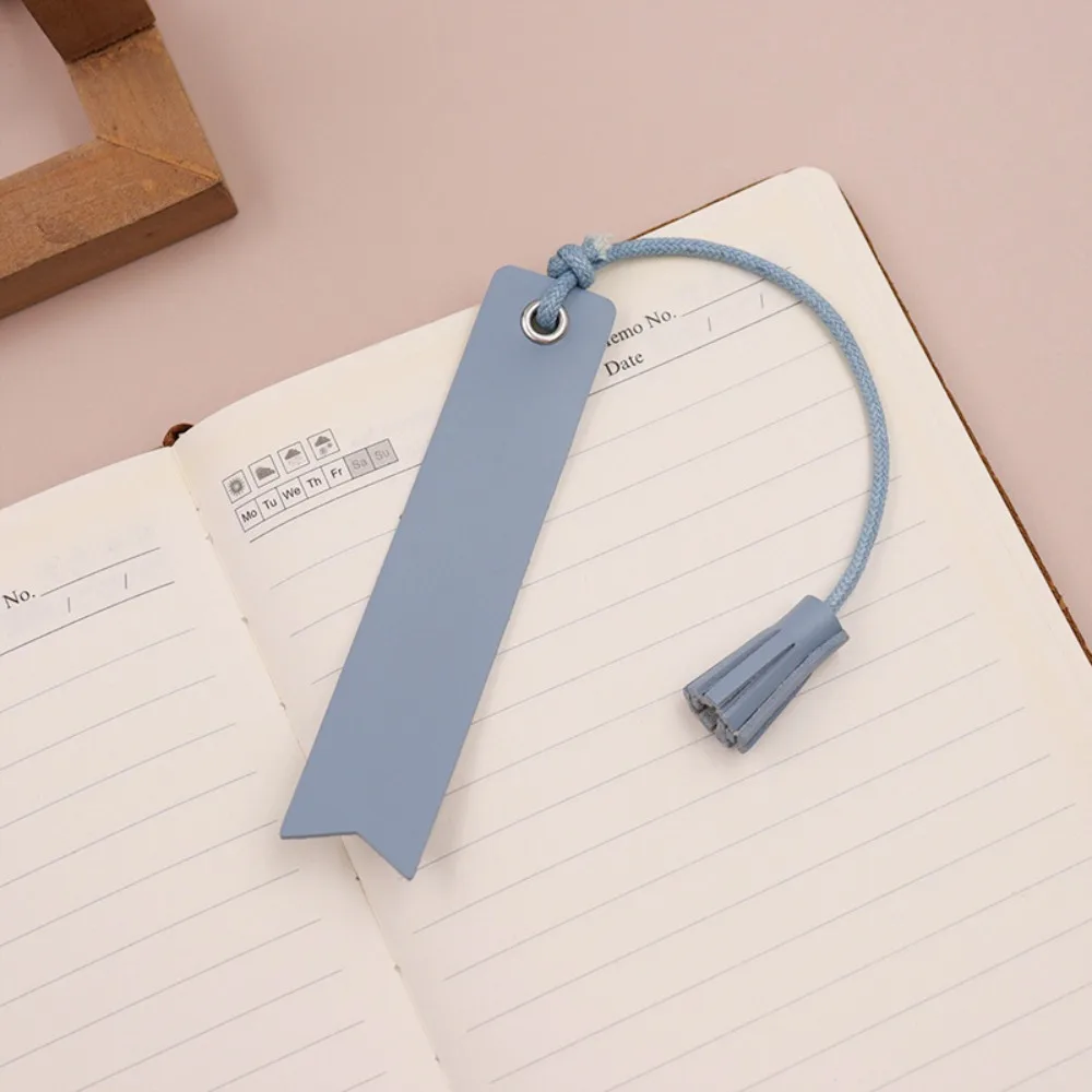 Tassel Leather Bookmark Reading Handmade Vintage PU Bookmark Personalized Double Sided Book Corner Page Marker Bookworms