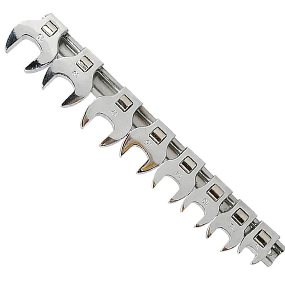 Imagem -03 - Intercambiáveis Cabeças Bent Bar Drive Crowfoot Wrench mm Metric Atinge Fixadores Ocasiões de Produção Bent Bar