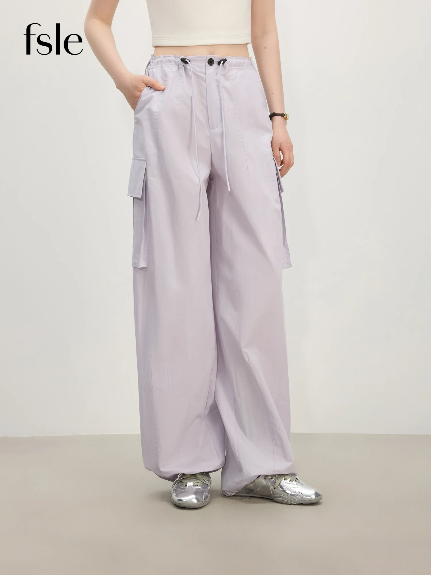 

FSLE American Retro Street-style Overalls for Women 2025 Summer New Contrast Color Loose Casual Pants 25FS12443