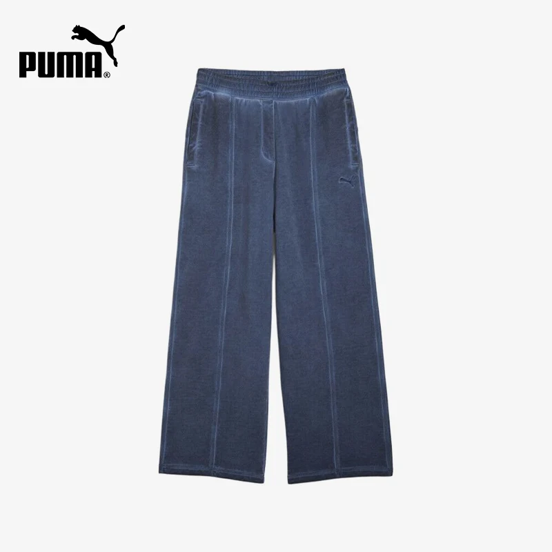 Puma brand soft solid color mid waist pants for men and women, knitted casual pants 635304-80