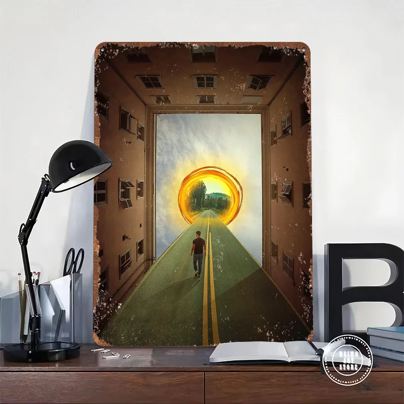 Portal Metal Poster Customized Wall Art Retro Vintage Tinplate Signs for Bathroom Decor Room Accessories Home Decorations House