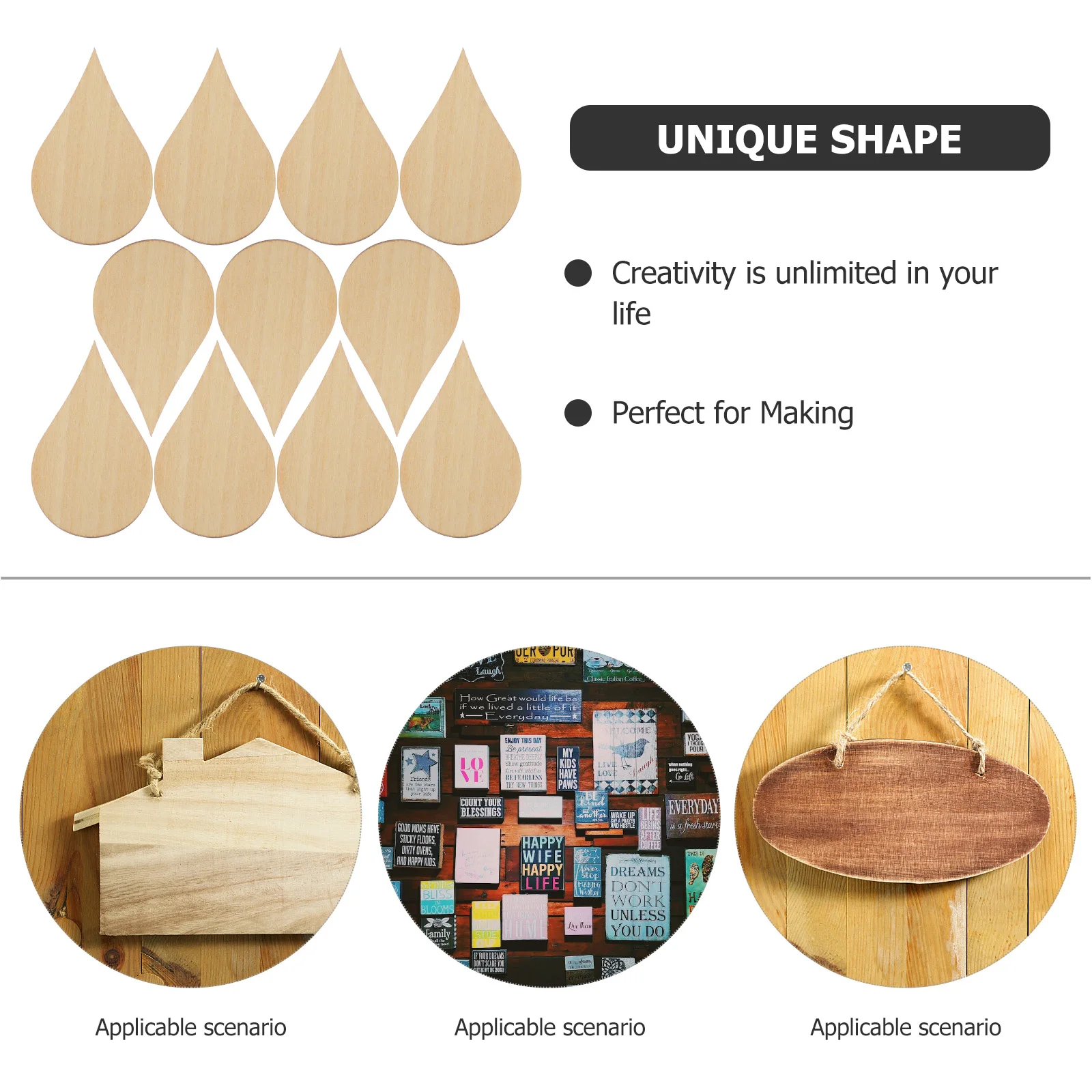 

20 Pcs Wood Slices DIY Craft Handmade Chip Sewing Accessories Project Material Diy Craft Piece Friendly