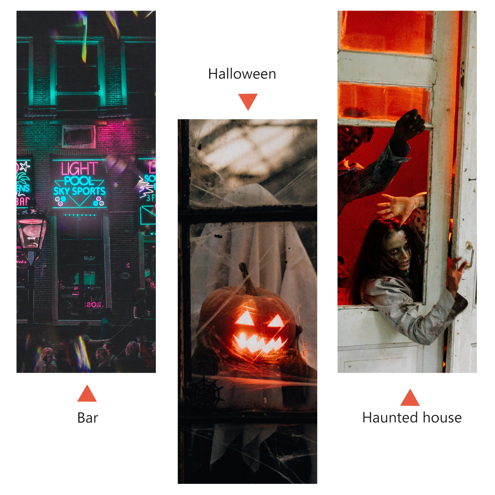 

1Set Halloween Porch Banners Outdoor Door Adornment Home Decal Decorations Colorful Festive Atmosphere