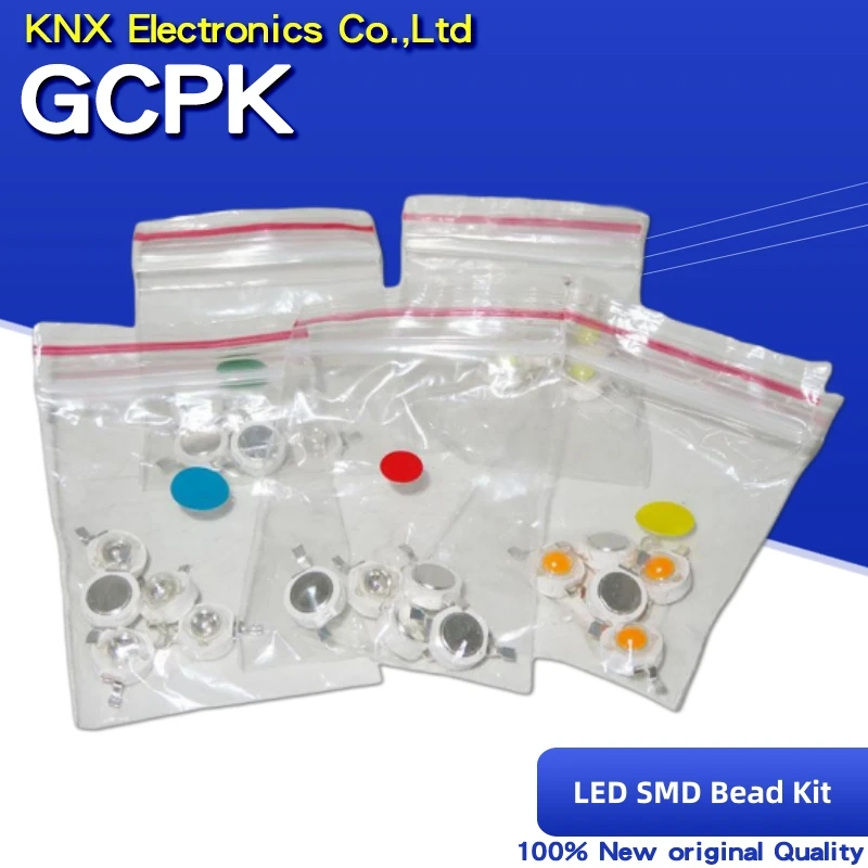 5 значений * 5 шт. = 25 шт., 1 Вт, набор искусственных бусин, белый, красный, желтый, зеленый, синий, высокая мощность, набор искусственных бусин, высокая яркость, набор диодов