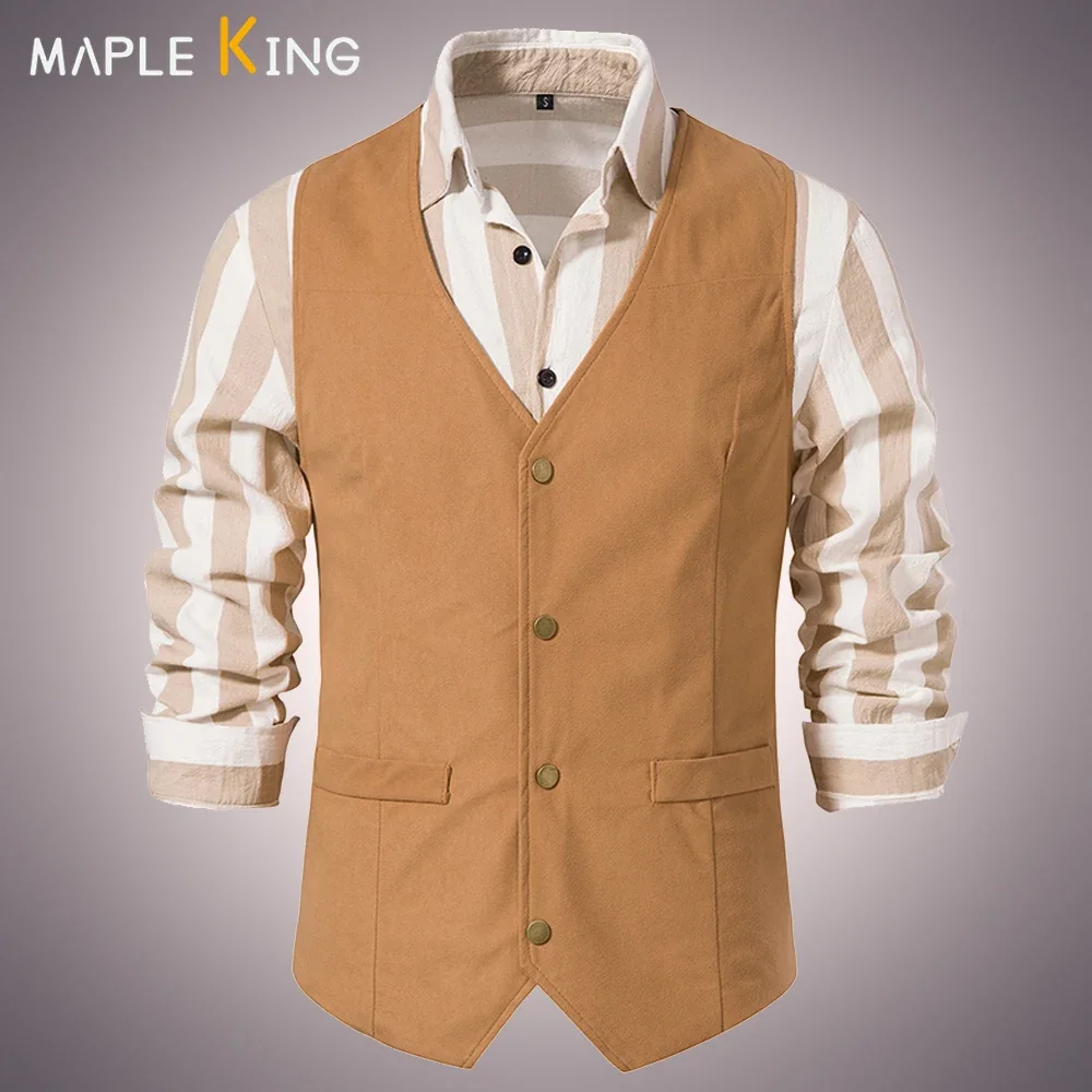 Chaleco Medieval Vintage para hombre, traje de vaquero, chaleco Steampunk, Colete Masculino, vestido Formal de padrino de boda, chaqueta sin mangas