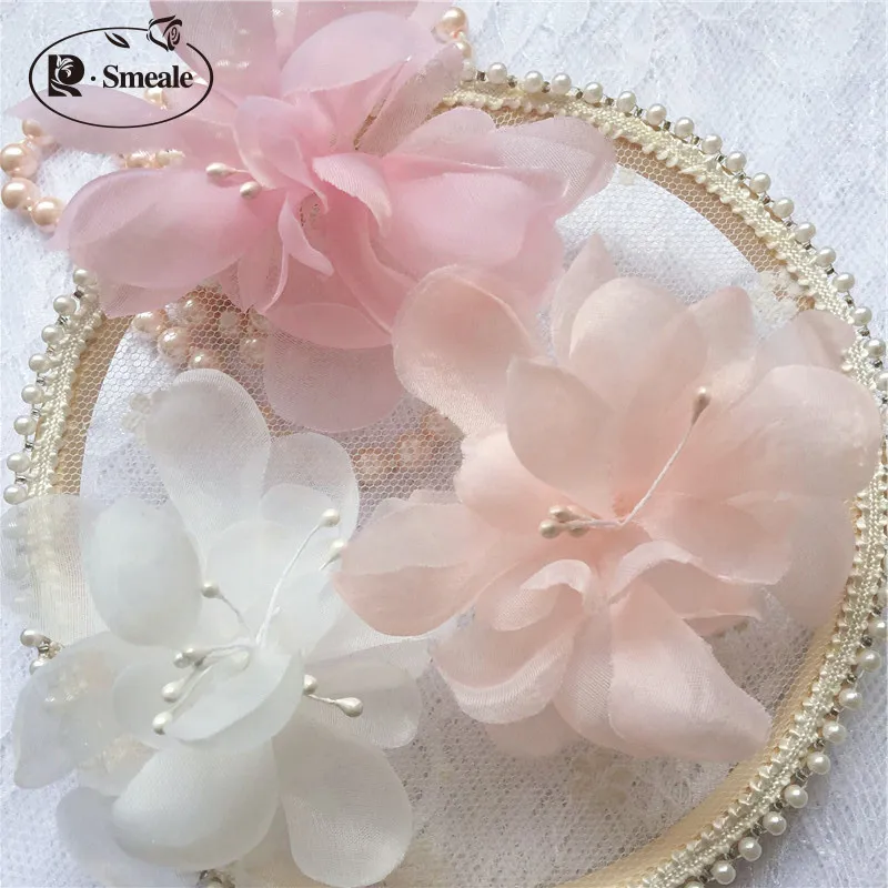 Multicolor Organza Flowers, Handmade Accessories, Bridal Clothing Headdress, RS2790