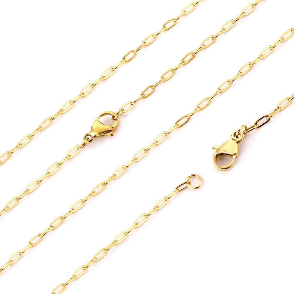 LUXUKISSKIDS Sweater Chains Long Link Chains Wholesale Gold Steel Color Stainless Steel 316L Chains Necklace 2022 New Collier