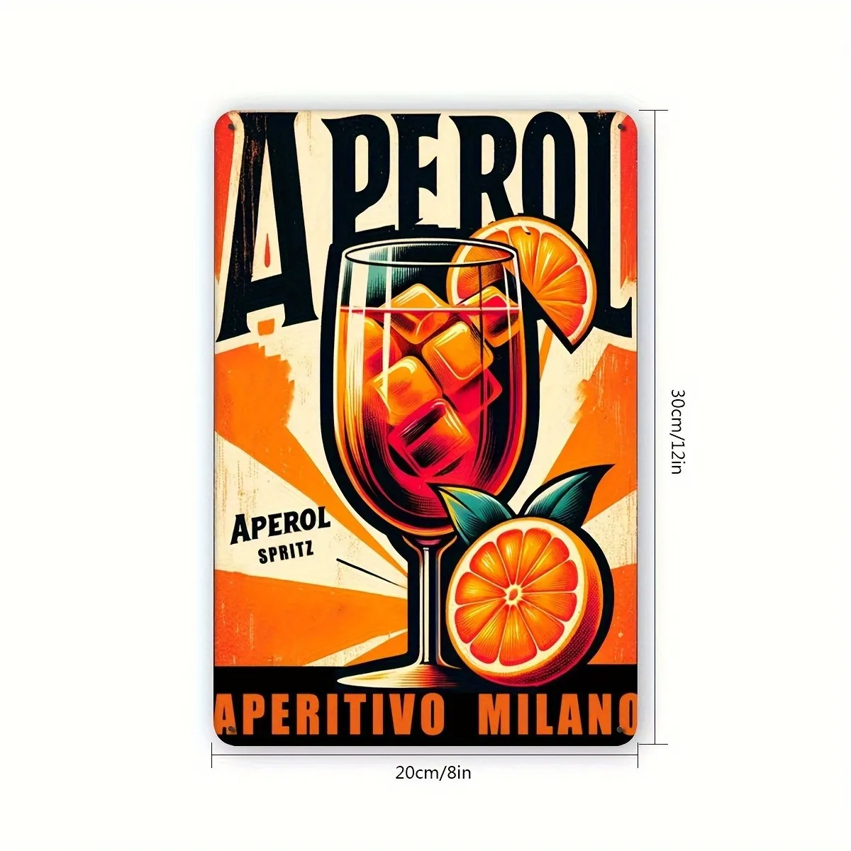 Aperol Spritz Vintage Milan Italian Tin Metal Signs Home Décor Wall Art 8x12