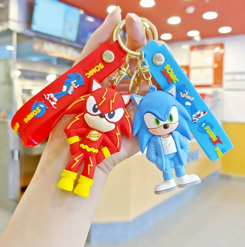 Sonic Keychain Cartoon Collection Hedgehog Multiple Characters Silicone Key Ring Hot Fan Accessory Kids' Gifts