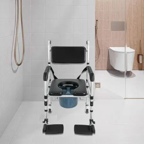 ​ ​ Sedia da doccia pieghevole regolabile in altezza con bidet Capacità di 352 libbre Regolazione dell'altezza a 3 livelli per anziani disabili ​ ​
