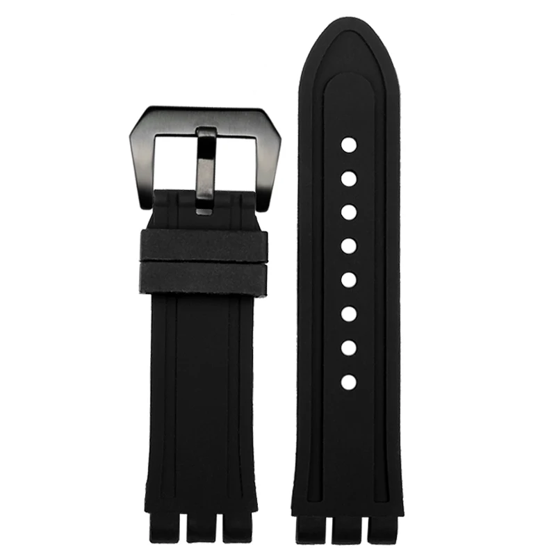 For Swatch YOS440 YOS413 YOS424 Silicone strap Mens Black rubber watchband Wrist strap bracelet 23m Watch accessories free tools