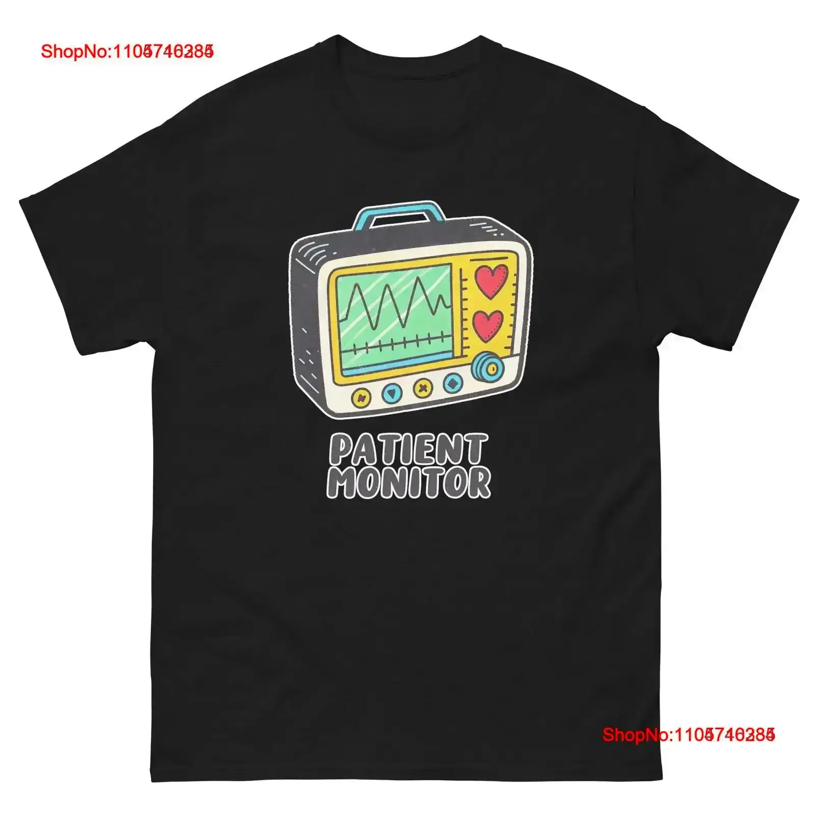 Patient Monitor Hospital Health Medical Safety T Shirt vintage Washed Soft Top For Everyday Wear Stretched homme vintage