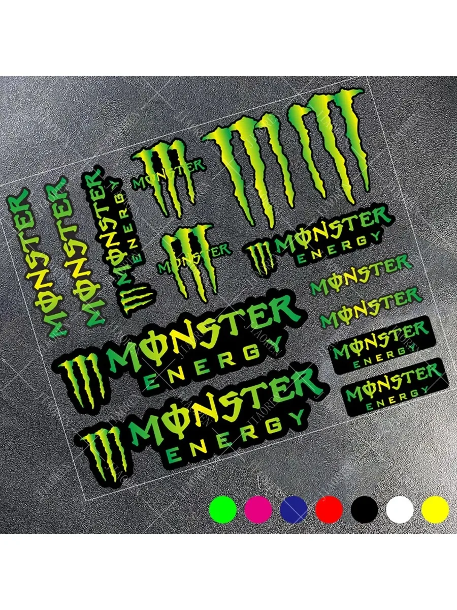 AliExpress Christmas Reflective Monster Energy Sticker Logo Motorcycle Tank Helmet Bike Car Decal For Yamaha Honda Suzuki Kawasaki Ktm Bmw