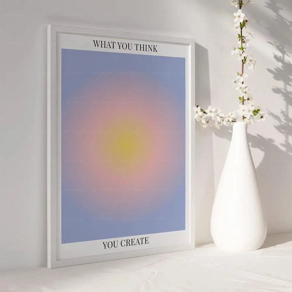 Nordic Aesthetic  Aura Energy Spiritual Gradient Y2K Affirmation Wall Art Canvas Painting Posters For Living Room Home Decor
