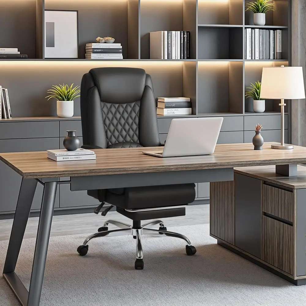 Executive Home Oice Chair with Lumbar Support,400lbs Adjustable Ergonomic High Back Oice Chair Reclining Managerial Chair or Hom