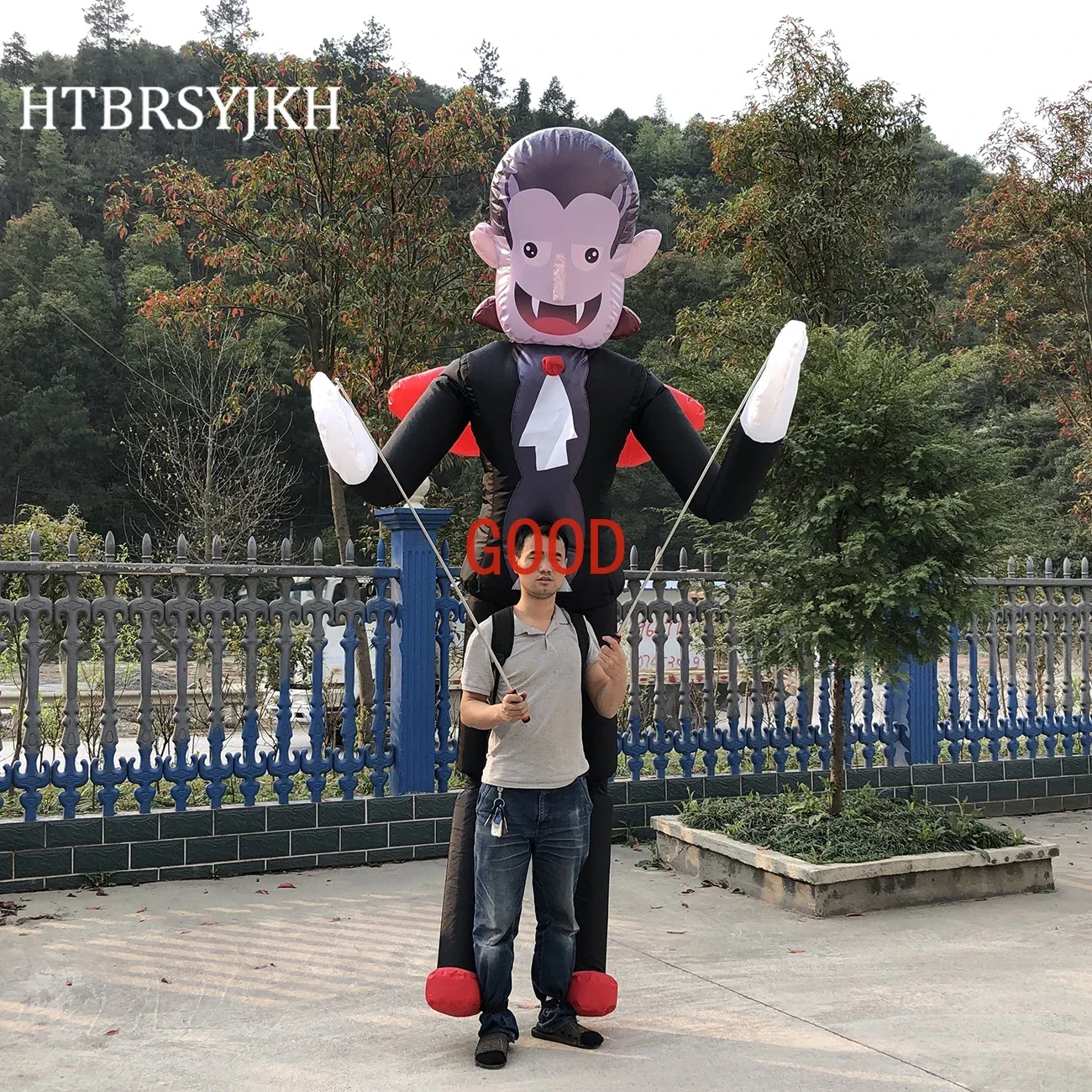 

3.5M Inflatable Dark Vampire Cartoon Walking Dance Performance Dracula Inflated Model Theme Park Parade Props Outdoor Games