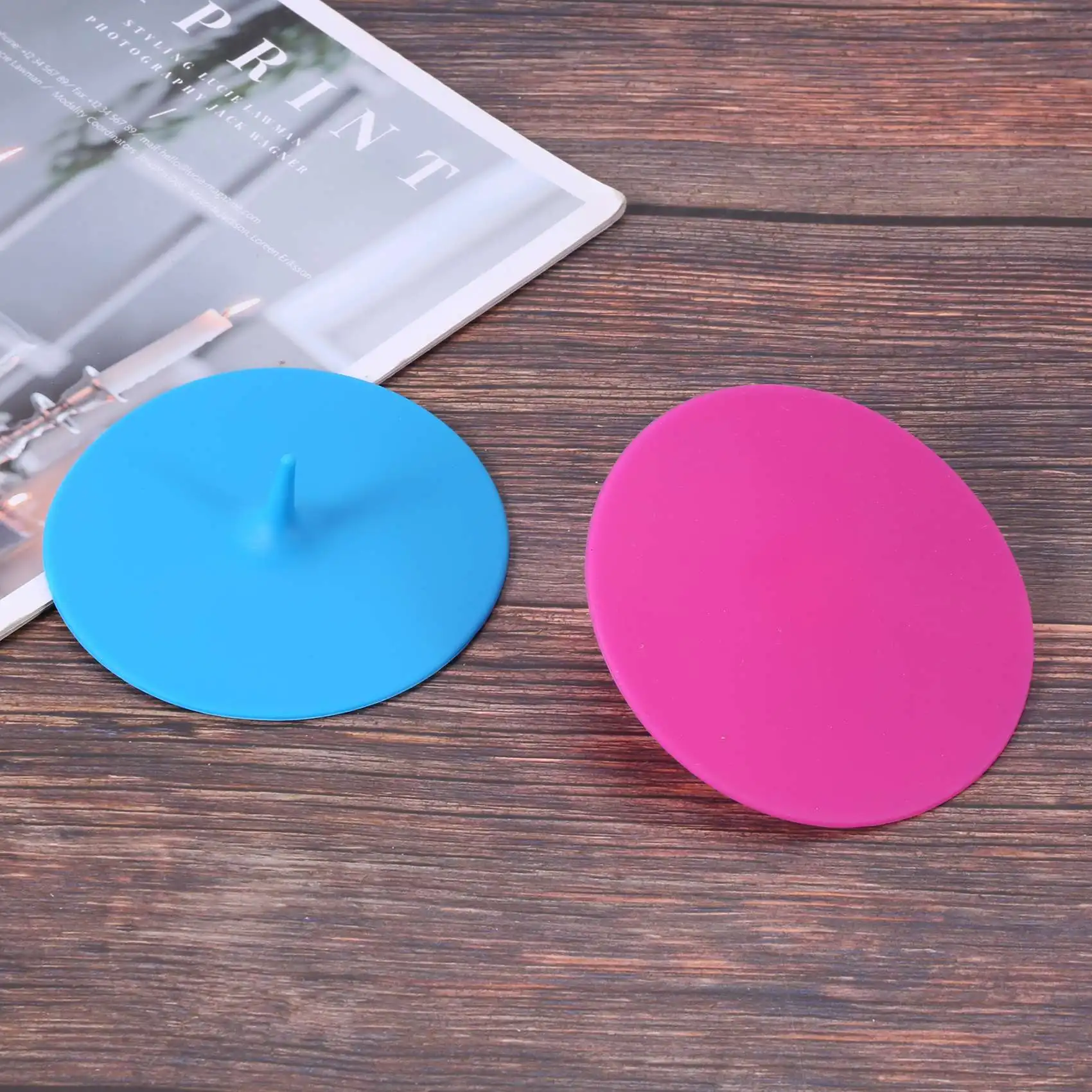 J1UL1N Silicone Cup Lids Drop Cup Cover 8 Set Anti-Dust Airtight Seal Mug Cover Silicone Drink Bowl Lids Hot Cup Lids