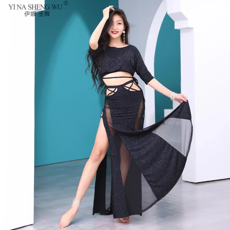 New Bellydance Costume Woman Belly Dance Clothing Top Long Skirt Belly Dance Performance Wear Skirt Sexy Indian Practice Clothes