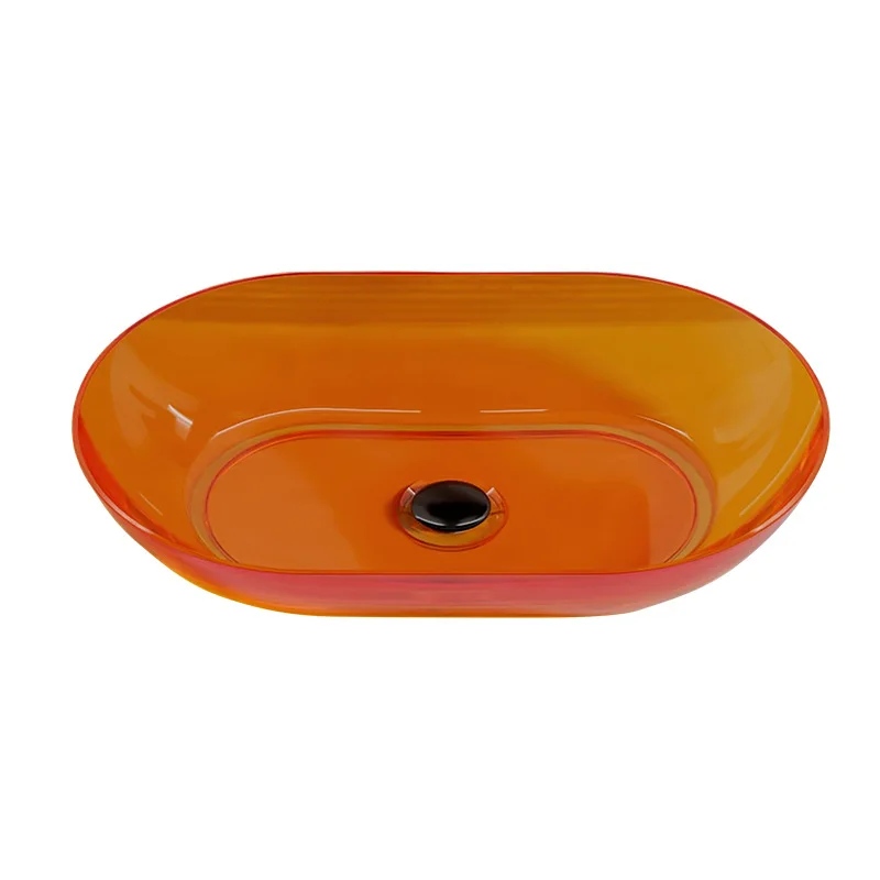 Platform Basin Transparent Resin Household Toilet Art Color Crystal Designer Face Basin Wholesale Factory