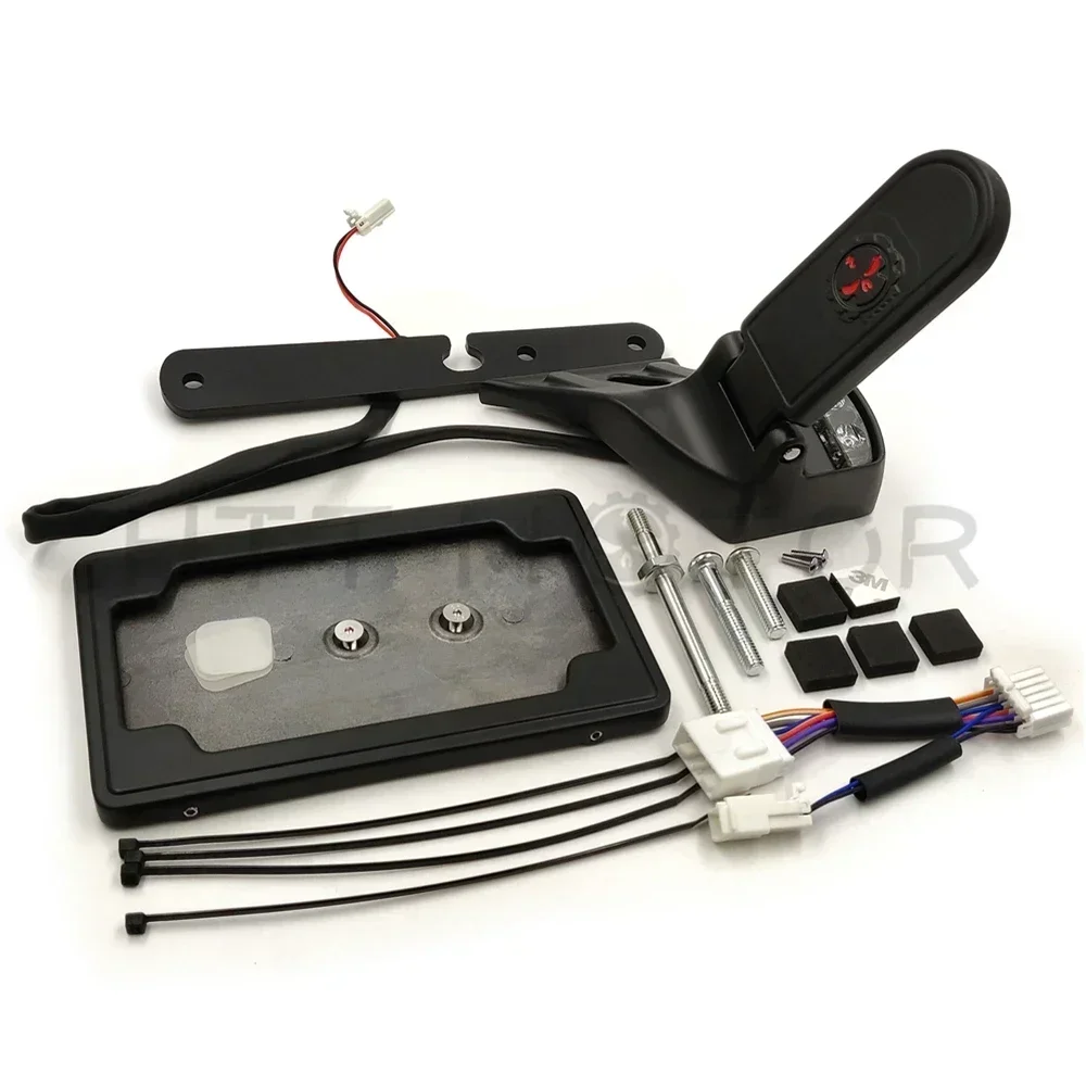 License Plate Bracket W/ LED Light Skull for Harley Davidson 04-later XL models (except XL1200T) Motorcycle Parts